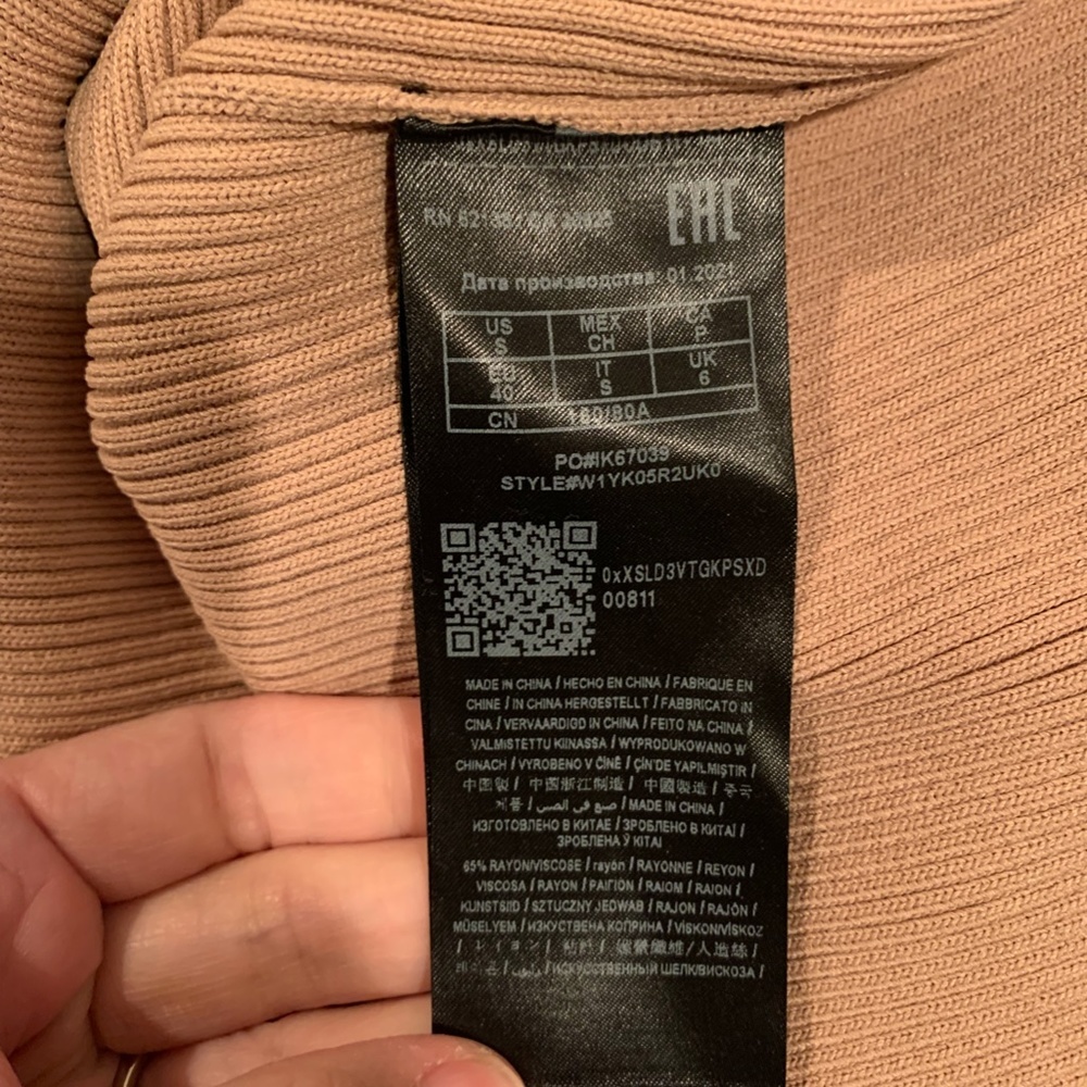 Guess Haley Ribbed Dress Tan Small - Picture 5 of 8